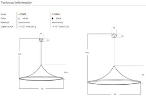 Lustra/Pendul modern design decorativ KELDAN 70 alb