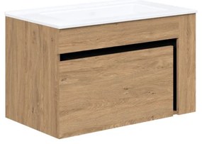 Dulap sub lavoar Stokes 80 cm, stejar auriu