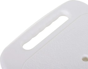 HOMCOM Scaun de Duș Reglabil pe 8 Nivele cu Orificii de Drenaj și Șezut în Formă de U, 48x42x71-83,5 cm, Alb | Aosom Romania