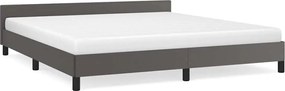 vidaXL Cadru de pat cu tăblie fără saltea, gri, 160x200 cm