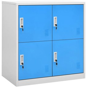 336433 vidaXL Dulap vestiar, gri deschis și albastru, 90x45x92,5 cm, oțel
