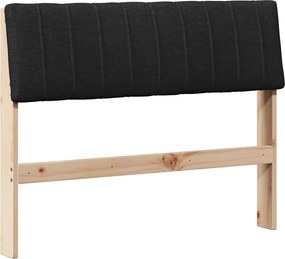 vidaXL Tăblie tapițată Negru 100 cm Lemn de pin masiv