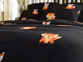 Lenjerie de pat din microfibra FOXES neagra Dimensiune lenjerie de pat: 2 buc 70 x 80 cm | 160 x 200 cm