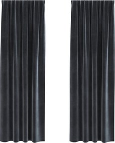 vidaXL Perdele opace 2 pcs Gri închis 140 x 225 cm Catifea