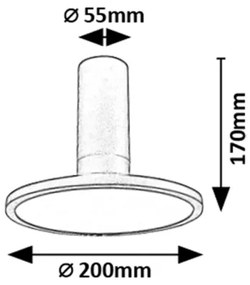 Rabalux 71323 - Plafonieră LED OVIDIA LED/20W/230V 3000K neagră