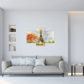 Tablou pictat cu turnul Eiffel (90x60 cm)