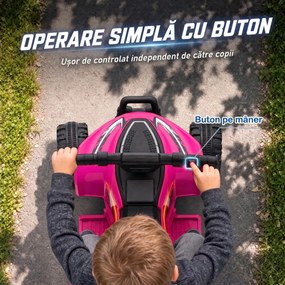 AIYAPLAY ATV Electric pentru Copii 18-48 Luni, 6V, 2 km/h, Sarcină 25 kg, Fuchsia | Aosom Romania