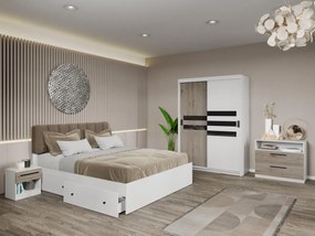 Set mobila dormitor Ruben Alb/San Remo C09