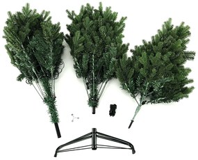 Brad de Crăciun de calitate 3D, cu lumini, verde, 180 cm, LED 300, CHRISTMAS TYP 6