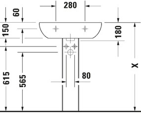 Duravit 23106000002 - Lavoar suspendat D-CODE 60x46 cm ceramică/alb lucios