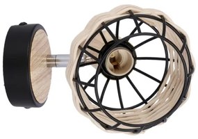 Spot de perete TAJGA 1xE14/40W/230V ratan/negru