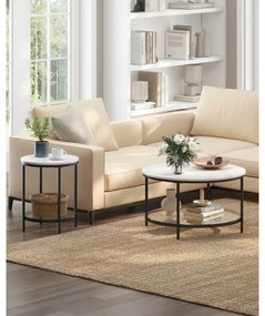 Măsuță laterală SID, neagră/albă