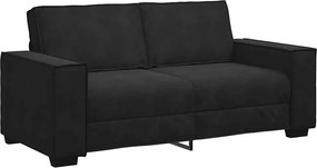 vidaXL Canapea cu 2 locuri, negru, 180x78x84 cm, catifea
