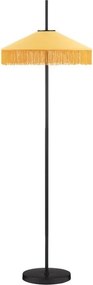 Lampadar cu abajur din catifea si franjuri galben mustar VELVY