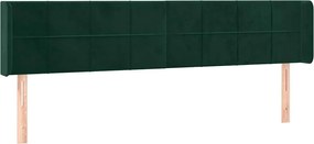vidaXL Tăblie de pat cu aripioare verde închis 183x16x78/88 cm catifea