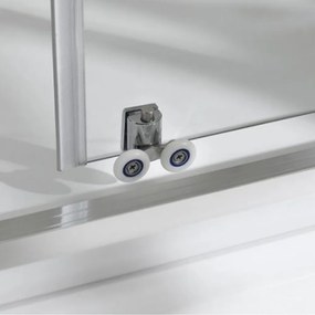 Cabină de duș cu ușă glisantă pătrată Apollo cu înveliș Easy Clean, fără cădiță de duș