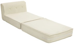 HOMCOM Canapea-lit pliabil cu spătar capitonat, fotoliu convertibil, pat suplimentar, salon, birou, alb crem | Aosom Romania