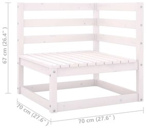 Set mobilier de gradina cu perne, 6 piese, lemn masiv de pin Alb, 1