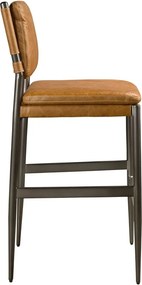 Scaun de bar tapitat cu piele naturala Brown