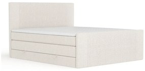 Pat boxspring bej cu spațiu de depozitare 200x200 cm Bergamo – Maison de Rêve