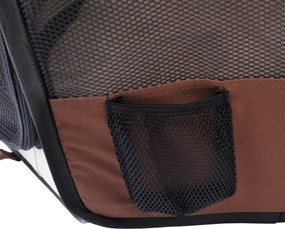 PawHut Parc pliabil pentru câine pisică animale mici octogonal din țesătură Oxford și oțel Ø 90 x 41H cm maro bej | Aosom Romania