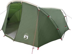 vidaXL Cort tunel pentru 4 persoane Verde și alb 318 x 275 x 140 cm