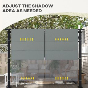 Outsunny Învelitoare pentru Pergolă cu Buzunare și Curele pentru Stâlpi, 488x122 cm, Gri Închis | Aosom Romania