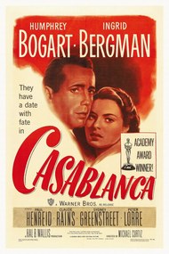 Artă imprimată Casablanca (Vintage Cinema / Retro Theatre Poster), (26.7 x 40 cm)