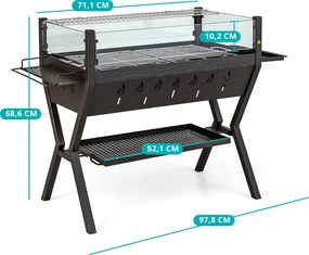 Grătar pe cărbune cu grătare