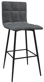 338635 vidaXL Scaun de bar, gri închis, catifea