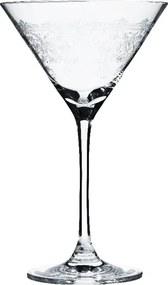 Pahar de martini din sticlă, transparent, cu model în spirală gravat, 210 ml, 18 x 11 cm, „Joséphine”