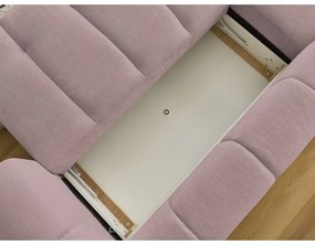 Colțar roz extensibil/cu spațiu de depozitare (cu colț pe partea stângă/cu șezlong) Fuji – Bobochic Paris