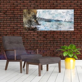 Tablou - Recif, acuarelă (120x50 cm)