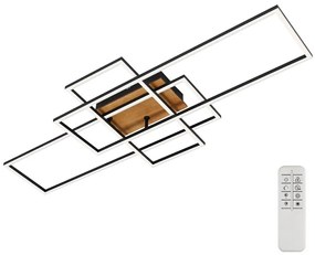 Lustră LED dimabilă aplicată FRAME LED/51W/230V negru/maro Brilo + telecomandă