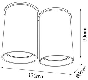 Spot ARIDA 2xGU10/15W/230V 9 cm negru Shilo 1112