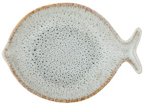 Farfurie albastră/bej pentru servire din gresie Fleur – Bloomingville