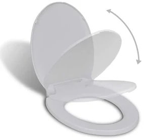 vidaXL Capac WC cu închidere silențioasă, alb, oval