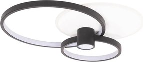 Plafoniera LED Horus Erste 65W, Design Lux Negru Auriu, Corp Iluminat Modern Geometrie 500x95mm, Lustra Premium pentru Living, Eficienta Energetica