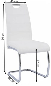 Scaun de sufragerie Abalia New (alb + Crom). 808095