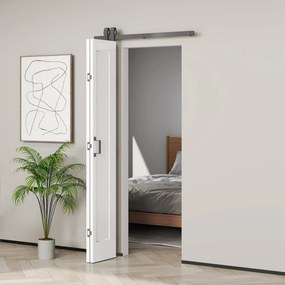 HOMCOM Ușă Glisantă Pliabilă 70x210 cm, Ușă Pliabilă Tip Portofel cu Mâner și Suprafață Vopsibilă, Alb | Aosom Romania