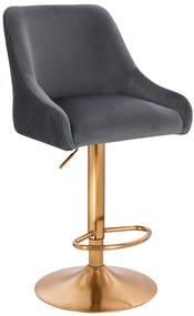 HR920W Scaun Grafit din Catifea cu Bază Aurie