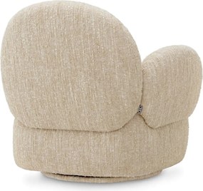 Fotoliu pivotant design LUX Madrone, Boucle sonata cream