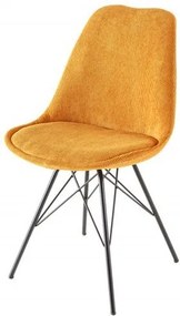 Set 4 scaune moderne Scandinavia catifea galben mustar
