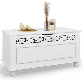 Ladă din lemn JERSEY, 80x40x48cm, alb Casaria