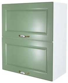 Corp superior 60 cu 2 usi orizontale Zebra MDF verde drept