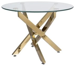 Masa rotunda Agis A transparent/auriu ø60/h45 cm