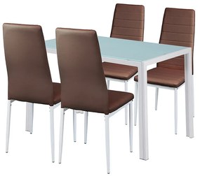 Portland 4+1 set de sufragerie maro