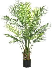 HOMCOM Plantă artificială interioară 120 cm, palmier arbore artificial cu ghiveci din plastic și flocare, verde | Aosom Romania