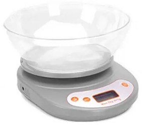 Cantar electronic de bucatarie, Verk Group, max 5 kg, gri, afisaj digital, 2 x AA R6, 20.5x16x5 cm