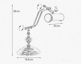 Lampa de birou din alama design clasic Study Lamp